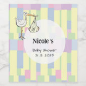 Funky Cubism Handwritten StarkDelivery Baby Shower ワインラベル (シングルラベル)