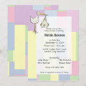 Funky Cubism StarkDelivery Handwritten Baby Shower 招待状 (正面/裏面)