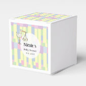 Funky Cubism Stork Delivery Baby Shower フェイバーボックス (正面サイド)