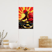 Funky DJ Pop Art ポスター (キッチン)