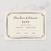 Funky Drawing Wedding Website | RSVP QR エンクロージャーカード (正面)