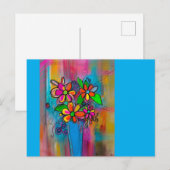 Funky Flowers Postcard ポストカード (正面/裏面)