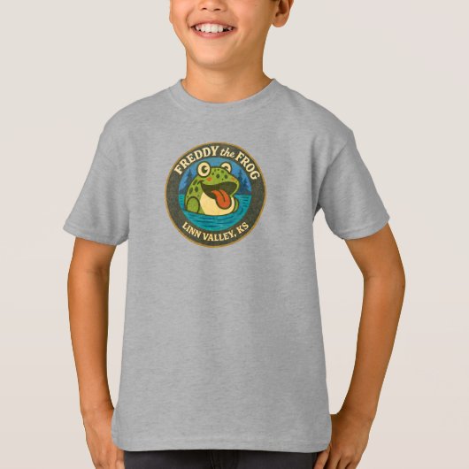 Funky Freddy Frog of Linn Valley, KS Kids Tee Tシャツ (正面)