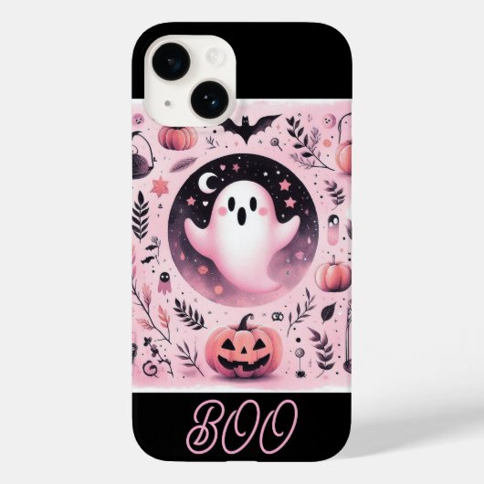 Funky Friendly Boo Spooky Jack O Lanterns Pastel Case-Mate iPhoneケース (裏面)