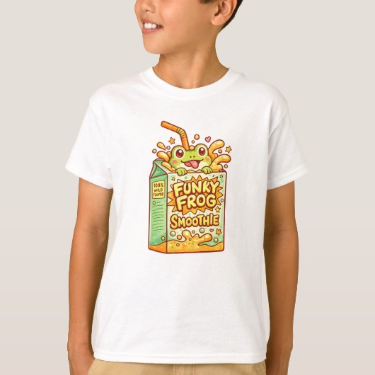Funky Frog Smoothie Kids T-Shirt Tシャツ (正面)