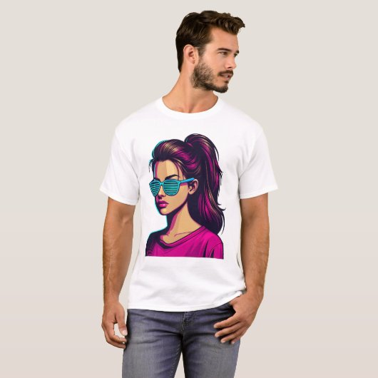 Funky Girl Cartoon Tシャツ (正面フル)