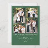 Funky Green Christmas Bow Ribbon 5 Photo シーズンカード (裏面)