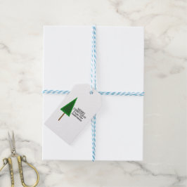 Funky Green Christmas Tree Design ギフトタグ