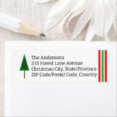 Funky Green Christmas Tree Design ラベル (インサイチュ)