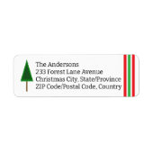 Funky Green Christmas Tree Design ラベル (正面)