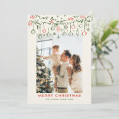 Funky Hand Drawn Boho Merry Christmas 2 Photo シーズンカード (スタンド正面)