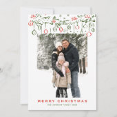 Funky Hand Drawn Merry Christmas 2 Photo シーズンカード (正面)