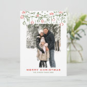 Funky Hand Drawn Merry Christmas 2 Photo シーズンカード (スタンド正面)