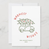 Funky Hand Drawn Scribble Retro Christmas シーズンカード (正面)