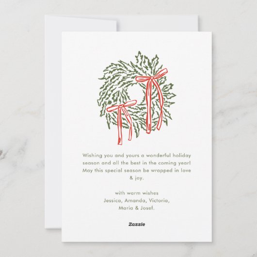 Funky Hand Drawn Scribble Retro Christmas シーズンカード (裏面)