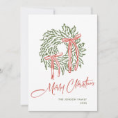 Funky Hand Drawn Scribble Retro Christmas シーズンカード (正面)