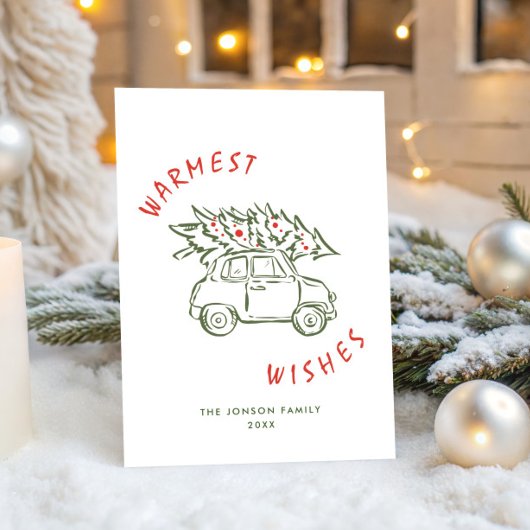 Funky Hand Drawn Scribble Retro Christmas シーズンカード