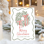 Funky Hand Drawn Scribble Retro Christmas シーズンカード