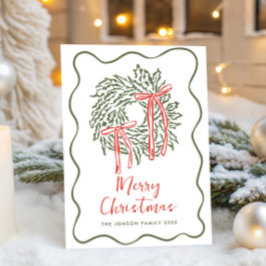 Funky Hand Drawn Scribble Retro Christmas シーズンカード