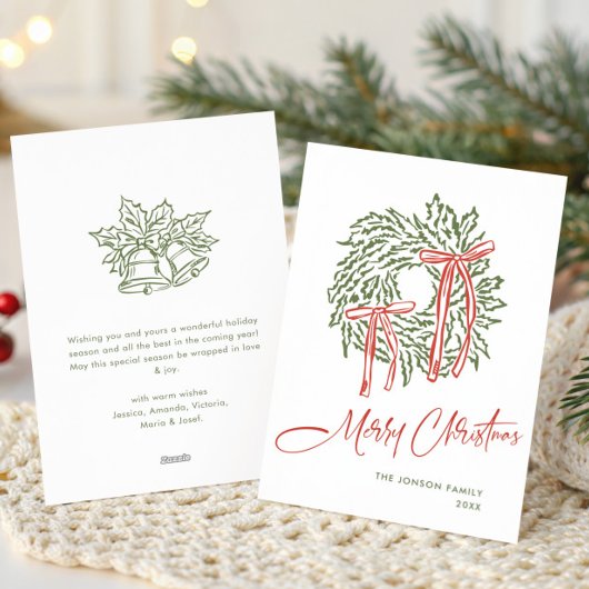 Funky Hand Drawn Scribble Retro Christmas シーズンカード