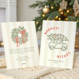 Funky Hand Drawn Scribble Retro Christmas シーズンカード