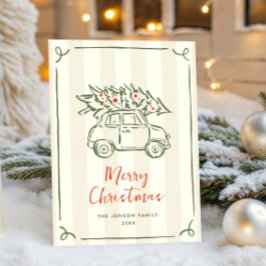 Funky Hand Drawn Scribble Retro Christmas シーズンカード