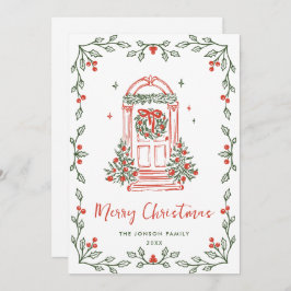 Funky Hand Drawn Scribble Retro Christmas シーズンカード