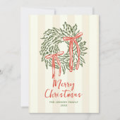 Funky Hand Drawn Scribble Retro Christmas Photo シーズンカード (正面)