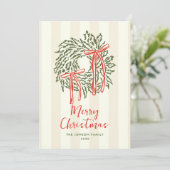 Funky Hand Drawn Scribble Retro Christmas Photo シーズンカード (スタンド正面)