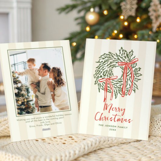 Funky Hand Drawn Scribble Retro Christmas Photo シーズンカード