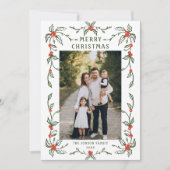 Funky Hand Drawn Whimsical Retro Christmas 3 Photo シーズンカード (正面)