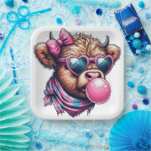Funky Highland Cow Paper Plate ペーパープレート (パーティー)
