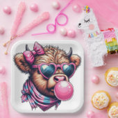 Funky Highland Cow Paper Plate ペーパープレート (パーティー)
