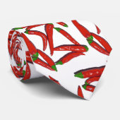 Funky Hot Spicy Red Chilli Peppers Pattern Tie ネクタイ (ロール)