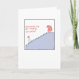 Funky Illustrated Angry Chicken  カード