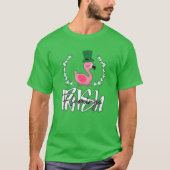 Funky Irish Flamingo Lover Saint Patrick Day Pink Tシャツ (正面)