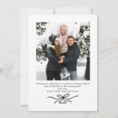 Funky Merry Christmas Black Bow Ribbon 2 Photo シーズンカード (裏面)