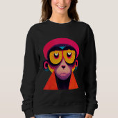 Funky Munky Hipster Monkey スウェットシャツ (正面)