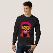 Funky Munky Hipster Monkey スウェットシャツ (正面フル)