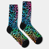 Funky Neon Colorful Leopard Print ソックス (右)