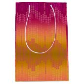 Funky Orange Pink Dots Ombre ミディアムペーパーバッグ (正面)