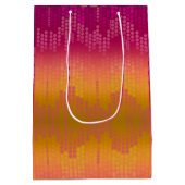 Funky Orange Pink Dots Ombre ミディアムペーパーバッグ (裏面)