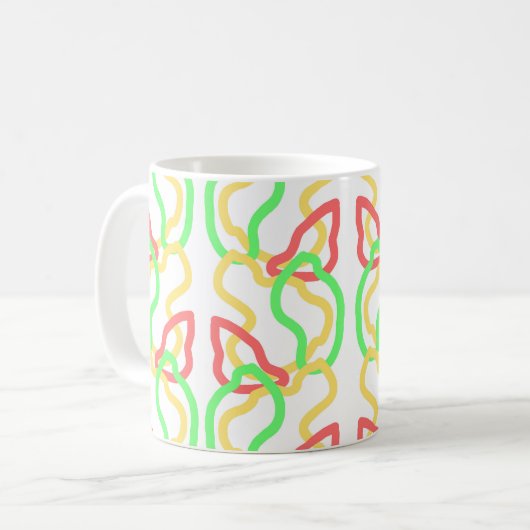 Funky pattern mug コーヒーマグカップ (正面左)