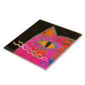 Funky Pink Cat Painting タイル (側面)