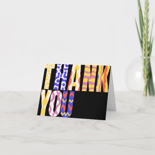 Funky Pop Bold Retro Typography Vibrant Thank You サンキューカード (正面)