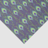 Funky Purple Lime Green Peacock Feather Decoupage 薄葉紙 (詳細)