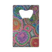 Funky Rainbow Mardi Gras Bead Art クレジットカード栓抜き (裏面)