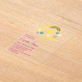 Funky Retro Bridal Shower アクリル招待状 (レイダウン)