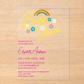 Funky Retro Bridal Shower アクリル招待状 (正面)