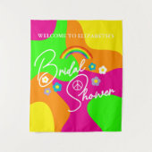 Funky Retro Bridal Shower タペストリー (正面)